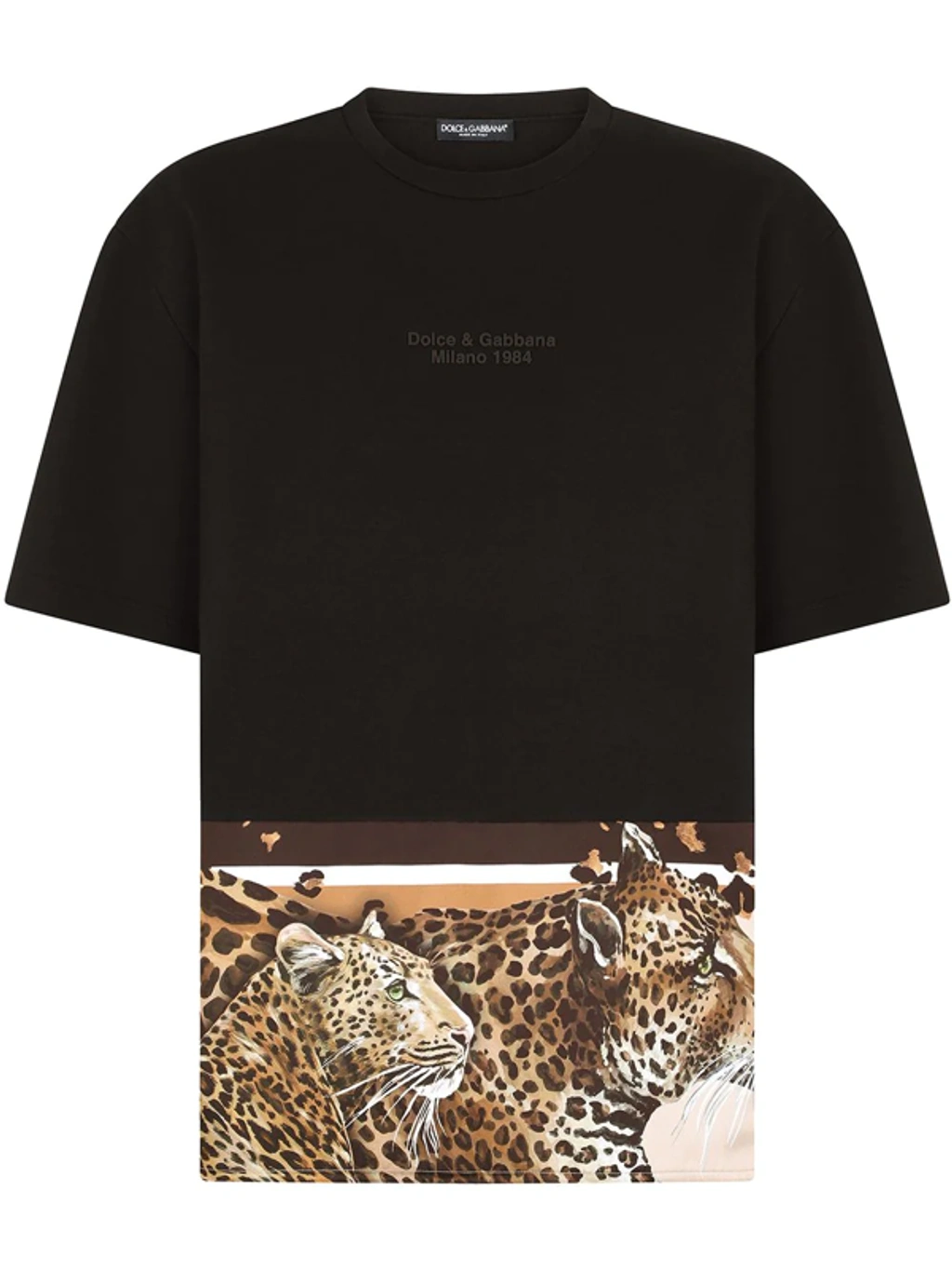 【関税＆送料込み】Dolce & Gabbana Blend Leopard T-Shirt Dolce & Gabbana DG leopard-print Patch T-shirt | White