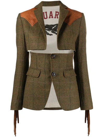 Dsquared2 Cut-out Blazer In Military Green