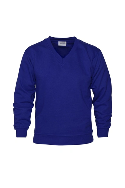 Absolute Apparel V Neck Sweat In Blue