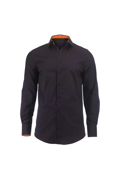 Alexandra Mens Roll Sleeve Hospitality Work Shirt (black/ Orange)