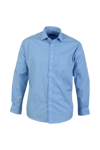 Absolute Apparel Mens Long Sleeved Classic Poplin Shirt (light Blue)