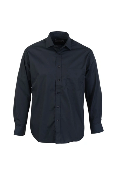 Absolute Apparel Mens Long Sleeved Classic Poplin Shirt (black)