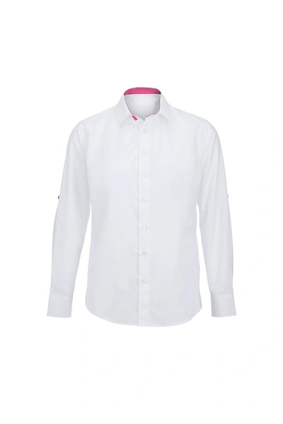 Alexandra Mens Roll Sleeve Hospitality Work Shirt (white/ Pink)