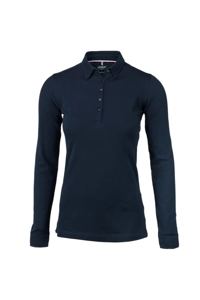 Nimbus Womens/ladies Carlington Deluxe Long Sleeve Polo Shirt (navy) In Blue
