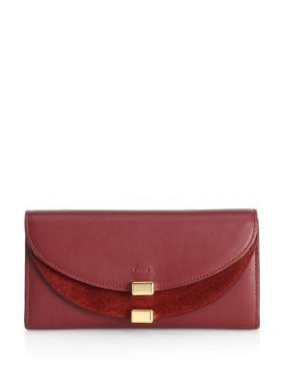 Chloé Long Flap Continental Wallet In Plum