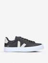 Veja Womens Black/white Campo Chromefree Leather Low-top Trainers, Size: In Blk/other