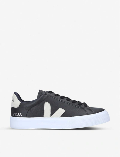 Veja Womens Blk/other Women's Campo Chromefree Leather Low-top Trainers Eur 37 / 4 Uk