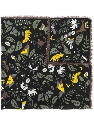 Fendi Floral Embroidered Scarf