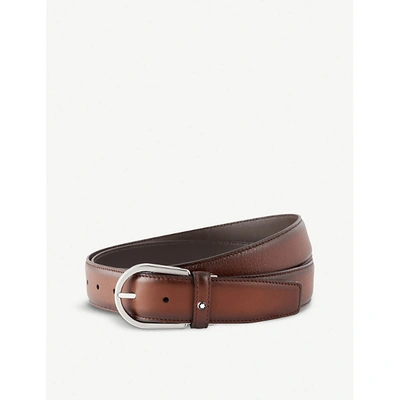 Montblanc Mens Leather Cut-to-size Business Belt In Brown