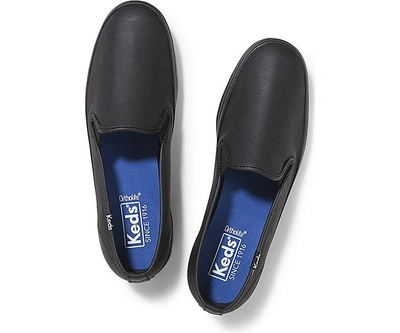 Keds Champion Slip On Leather In Black Black