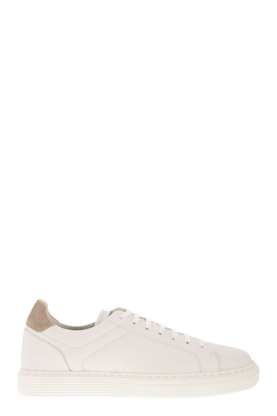 Brunello Cucinelli Mens White Leather Sneakers