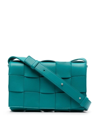 Bottega Veneta The Cassette Leather Crossbody Bag In Blue