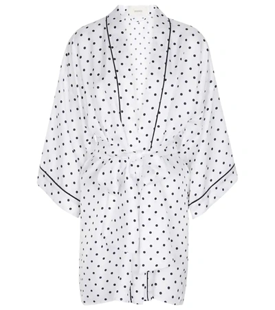 Rodarte Belted Polka-dot Silk-twill Robe In White