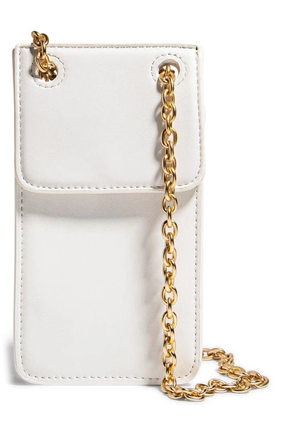 House Of Want Vegan Leather Phone Crossbody Bag In Bright White