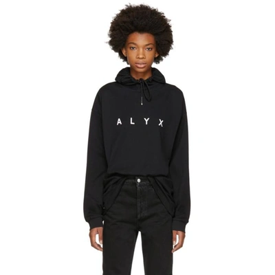 Alyx 1017  9sm Ssense Exclusive Black Logo Hoodie In Black/white