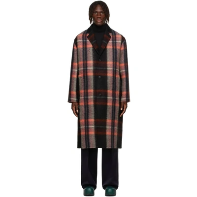 Jil Sander Multicolor Wool Check Coat In Multicolour