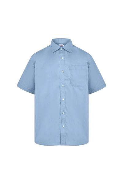 Absolute Apparel Mens Short Sleeved Classic Poplin Shirt (light Blue)