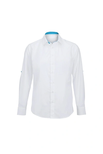 Alexandra Mens Roll Sleeve Hospitality Work Shirt In White