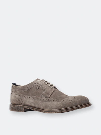 Base London Mens Onyx Suede Lace Up Brogue (gray) In Grey