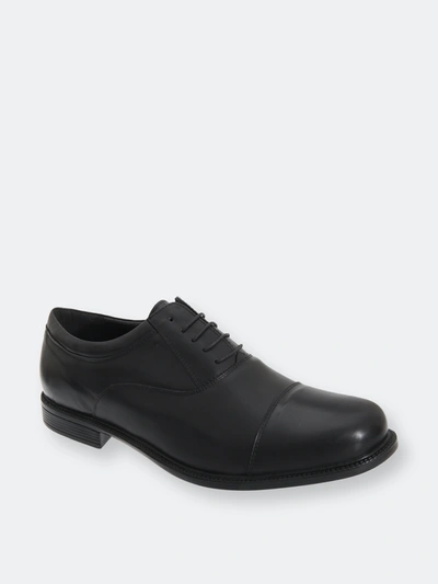 Roamers Mens Fuller Fitting Capped Leather Oxford Shoes (black)