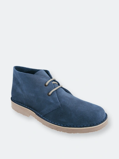 Roamers Mens Real Suede Round Toe Unlined Desert Boots (navy) In Blue
