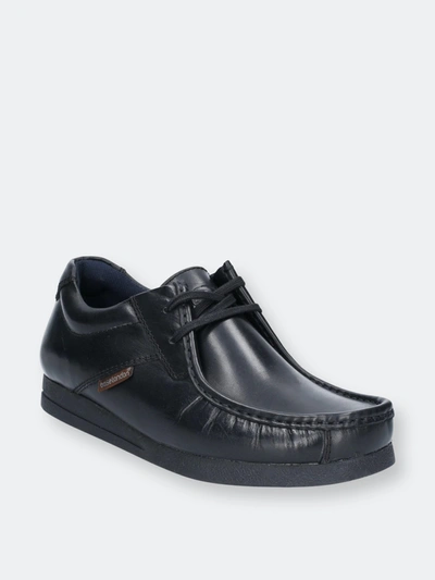 Base London Mens Leather Event Waxy Lace Up Shoe In Black