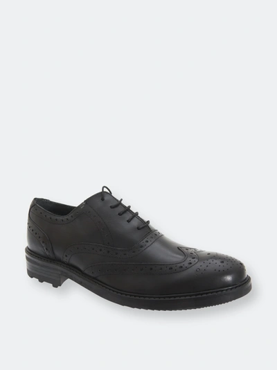 Roamers Mens 5 Eyelet Brogue Oxford Leather Shoes In Black