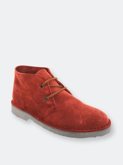 Roamers Mens Real Suede Unlined Desert Boots In Red