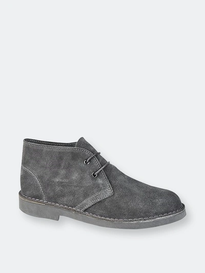 Roamers Mens Real Suede Unlined Desert Boots In Grey