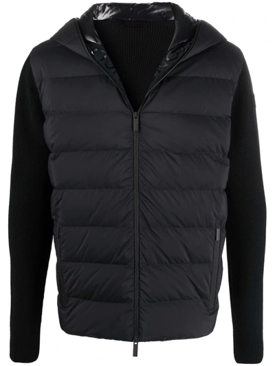 Moncler Padded-front Zipped Cardigan In Black