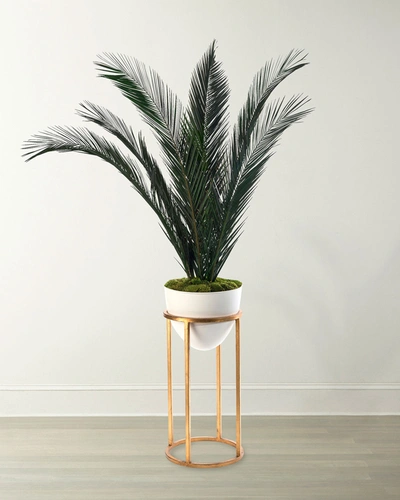 John-richard Collection Mid-century Palms With Metal Stand In Green