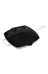 Le Creuset 10 Inch Square Enamel Cast Iron Grill Pan In White