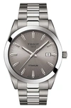 Tissot Men's Swiss Gentleman Gray Titanium Bracelet Watch 40mm In Grey