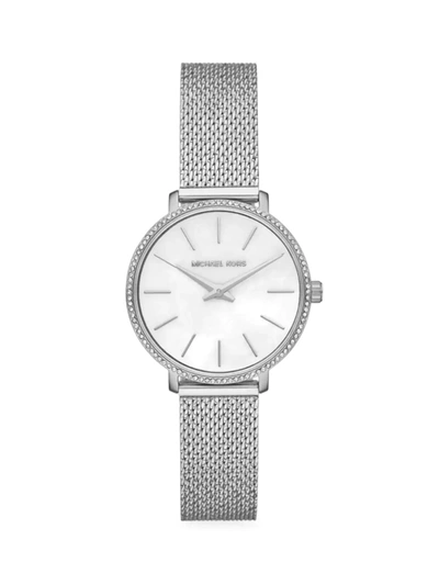 Michael Kors Pyper Two-hand Stainless Steel Watch In White/silver