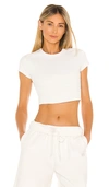 Alo Yoga Ribbed Short Sleeve Top In Ivory