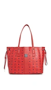 Mcm Liz Reversible Medium Visetos Tote Bag In Candy Red