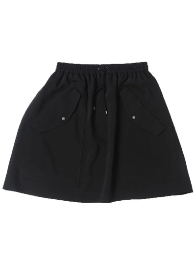 Kenzo Crã Pe Drawstring Skater Skirt In Black