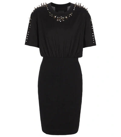 Givenchy C & S Spike-studded Jersey Dress In Black
