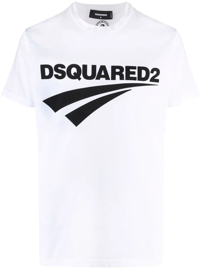 Dsquared2 Cotton T-shirt With Logo Print In White