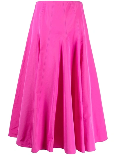 Valentino Petunia Pink Pleated Long Skirt
