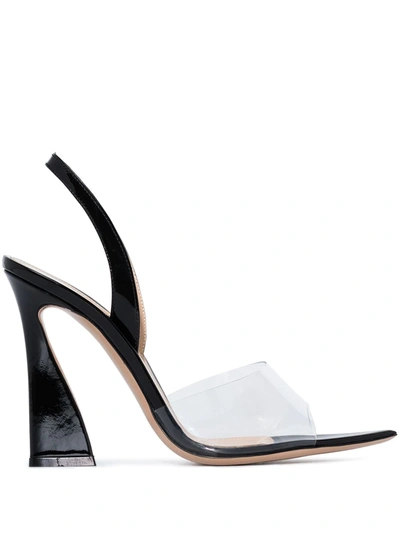 Gianvito Rossi Black Aileen 105 Patent Leather Slingback Sandals In Schwarz