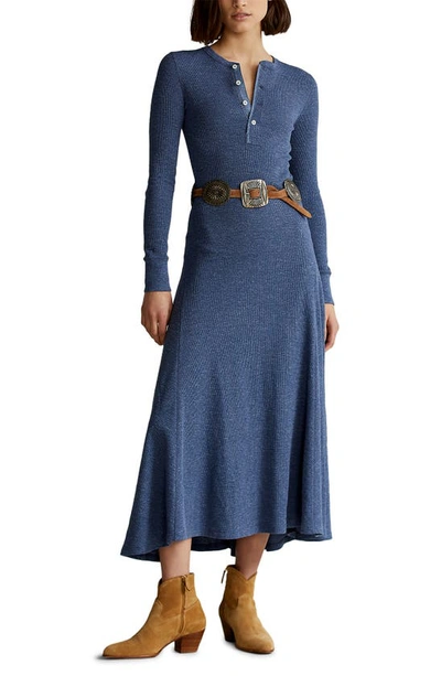 Polo Ralph Lauren Henley Long-sleeve Day Dress In River Blue