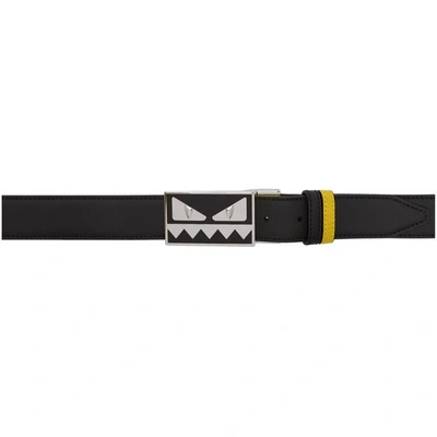 Fendi Reversible Black & Yellow 'bag Bugs' Belt