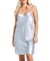 Icollection Satin Chemise In Gray