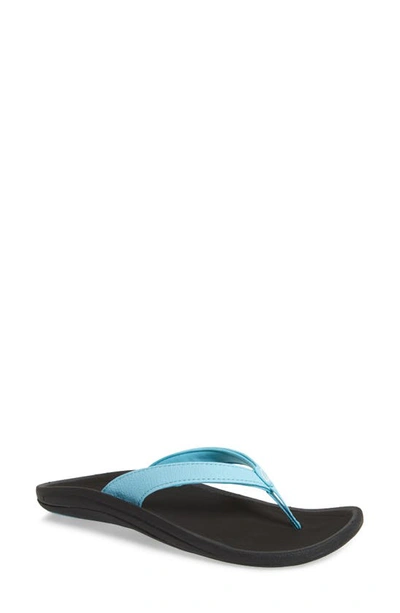 Olukai Kulapa Kai Thong Sandal In Cotton Candy/ Black Faux