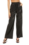 Good American Faux Leather Wide Leg Pants In Black001