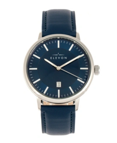 Elevon Men's Vin Genuine Leather Strap Watch 42mm In Blue