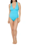 La Blanca Cross Back One-piece Swimsuit In Pool