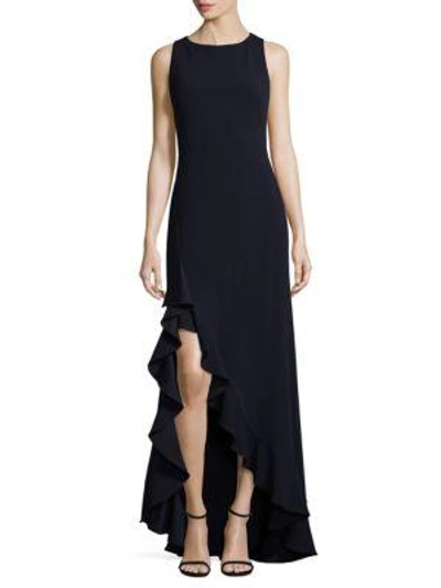 Calvin Klein Twilight Sleeveless Ruffled Gown