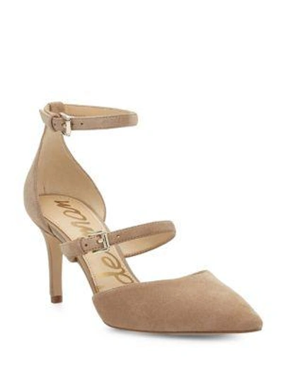 Sam Edelman Thea Suede Point Toe Pumps In Oatmeal